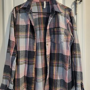 Plaid Button-Up Shirt